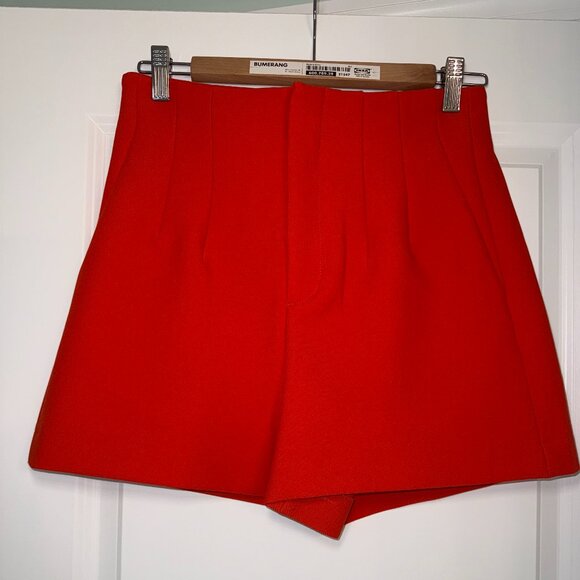 ZARA Orange Tailored  Shorts Size 6 - Picture 1 of 2